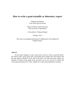 How to write a good scientific or laboratory report