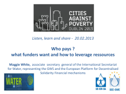 Who pays ? what funders want and how to leverage ressources