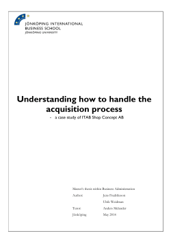 Understanding how to handle the acquisition process