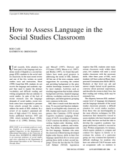 How to Assess Language in the Social Studies Classroom