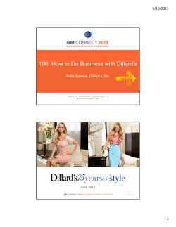 106: How to Do Business with Dillard’s 6/10/2013 1 Anita Spence, Dillard’s, Inc.