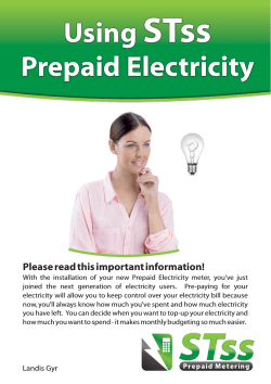 STss Using Prepaid Electricity Please read this important information!