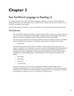 Chapter 2 Fast ForWord Language to Reading v2
