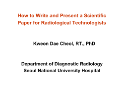 How to Write and Present a Scientific Paper for Radiological Technologists