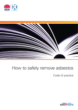 How to safely remove asbestos Code of practice