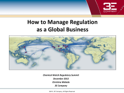 How to Manage Regulation as a Global Business  Chemical Watch Regulatory Summit
