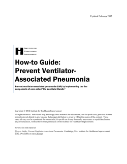 How-to Guide: Prevent Ventilator- Associated Pneumonia