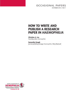 HOW TO WRITE AND PUBLISH A RESEARCH HAEMOPHILIA