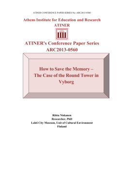 ATINER's Conference Paper Series ARC2013-0560  How to Save the Memory –