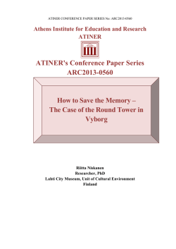ATINER's Conference Paper Series ARC2013-0560  How to Save the Memory &ndash;