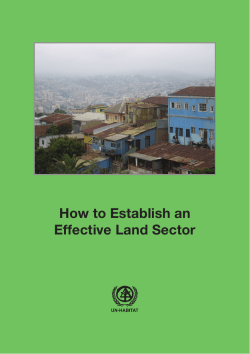 How to Establish an Effective Land Sector