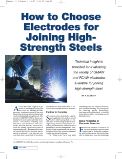 How to Choose Electrodes for Joining High- Strength Steels