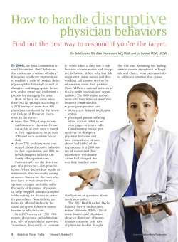 disruptive How to handle physician behaviors