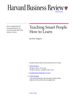 Teaching Smart People How to Learn by Chris Argyris