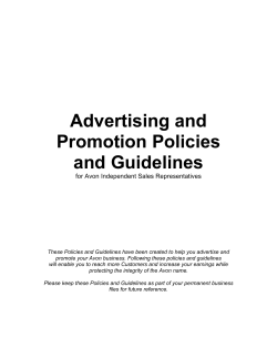 Advertising and Promotion Policies and Guidelines