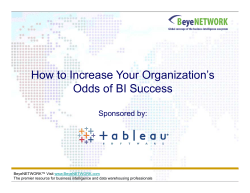 How to Increase Your Organization’s Odd f BI S Odds of BI Success