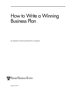 How to Write a Winning Business Plan Harvard Business Review