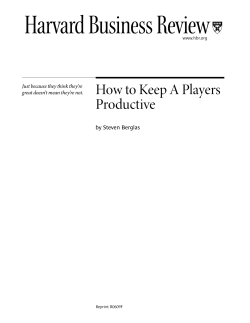 How to Keep A Players Productive by Steven Berglas