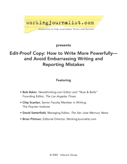 Edit-Proof Copy: How to Write More Powerfully— Reporting Mistakes presents