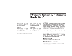 Introducing Technology in Museums: How to Start ? Pictorials