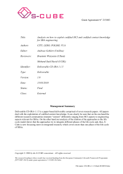 Grant Agreement ° 215483 Title: