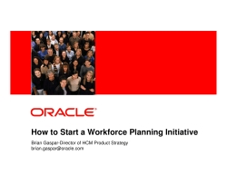 How to Start a Workforce Planning Initiative  &lt;Insert Picture Here&gt;