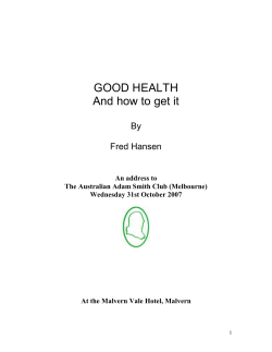GOOD HEALTH And how to get it  By