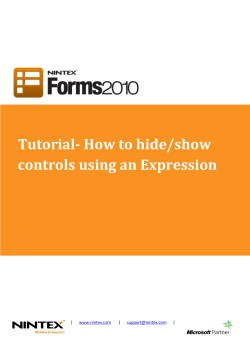 Tutorial- How to hide/show controls using an Expression