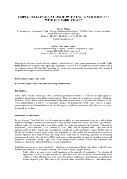 TRIPLE HELIX EVALUATION: HOW TO TEST A NEW CONCEPT