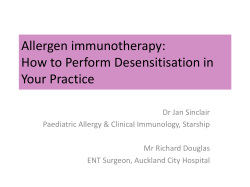 Allergen immunotherapy: How to Perform Desensitisation in Your Practice