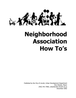 Neighborhood Association How To’s