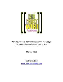 Why You Should Be Using MediaWiki for Design  March, 2010