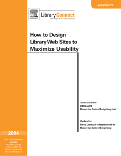 How to Design Library Web Sites to Maximize Usability pamphlet #5