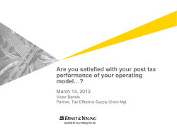 Are you satisfied with your post tax performance of your operating model…?