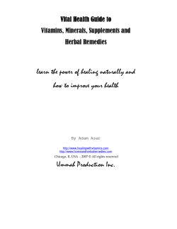 Vital Health Guide to Vitamins, Minerals, Supplements and