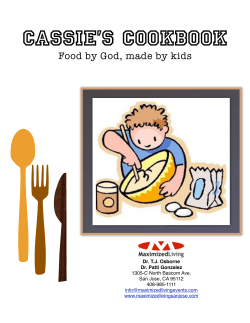 Cassie’s Cookbook Food by God, made by kids Dr. T.J. Osborne