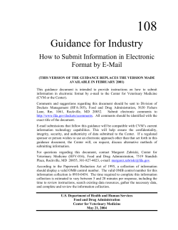 108 Guidance for Industry How to Submit Information in Electronic Format by E-Mail