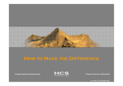 How to Make the Difference Human Capital Strategy Hans Christian Steckling ©