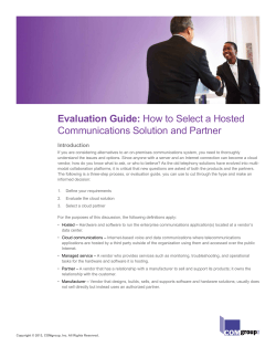 Evaluation Guide: Communications Solution and Partner Introduction
