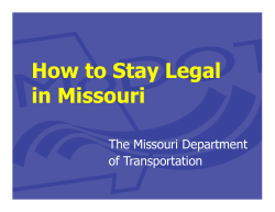How to Stay Legal in Missouri The Missouri Department of Transportation
