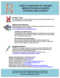 HOW TO DISPOSE OF UNUSED MEDICATIONS &amp; SHARPS IN ROCKLAND COUNTY