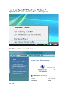 How to configure EDUROAM from Windows 7