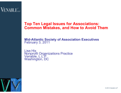 Top Ten Legal Issues for Associations: Mid-Atlantic Society of Association Executives