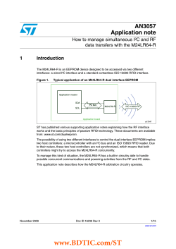 AN3057 Application note How to manage simultaneous I²C and RF