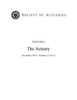 The Actuary  Article from: November 1979 – Volume 13, No. 9