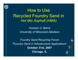 How to Use Recycled Foundry Sand in Hot Mix Asphalt (HMA)