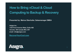 How to Bring vCloud &amp; Cloud Computing to Backup &amp; Recovery RecoverYourCool.com