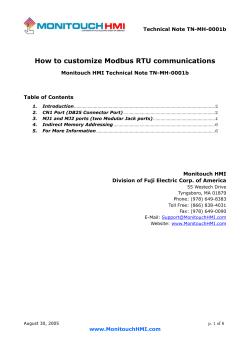 How to customize Modbus RTU communications Technical Note TN-MH-0001b