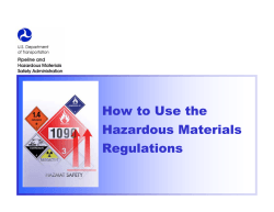 How to Use the Hazardous Materials Regulations