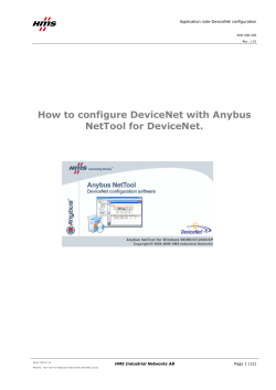 How to configure DeviceNet with Anybus NetTool for DeviceNet. Application note-DeviceNet configuration